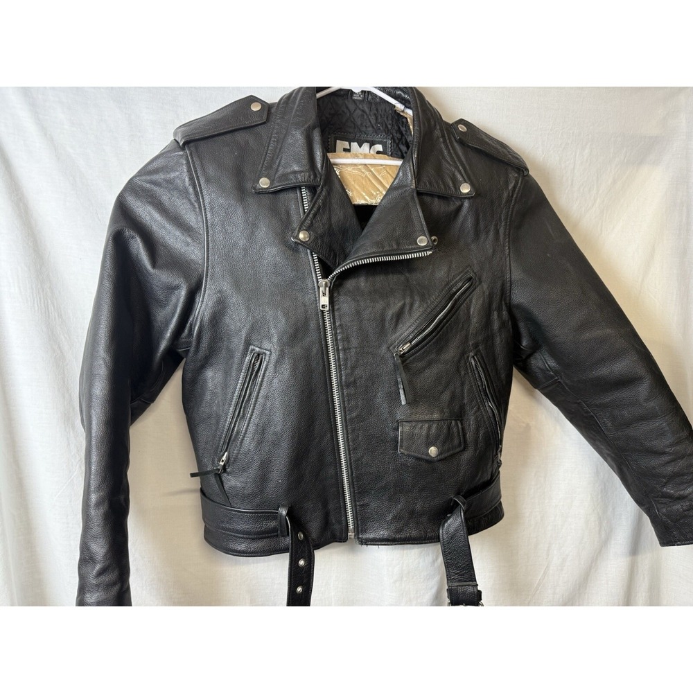 Vintage ✨FMC Punk Rock ✨Ramones Style ✨Biker ✨Moto Leather Jacket Men's 48✨XXL